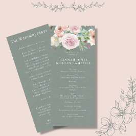 Blush bloemblaadjes & salie vetplanten minimaal bo programmakaart