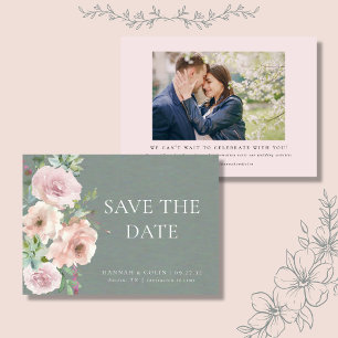 Blush bloemblaadjes & salie vetplanten minimaal bo save the date
