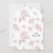 Blush  Bloemboog bruiloft uitnodiging (Achterkant)