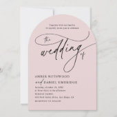 Blush  Bloemboog bruiloft uitnodiging (Voorkant)