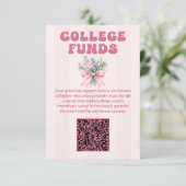 Blush Bloemen Afstuderen Party College fondsen Informatiekaartje (Staand voorkant)