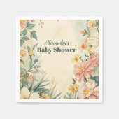 Blush Bloemen Baby in Bloom Baby shower Servet (Voorkant)