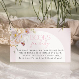 Blush Bloemen Baby shower Boeken voor Baby Informatiekaartje