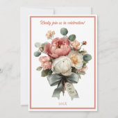 Blush Bloemen Boeket bruiloft uitnodiging (Achterkant)