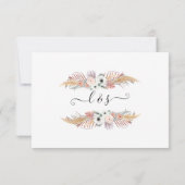 Blush Bloemen Boho Pampas Grass Palm Foliage RSVP (Achterkant)