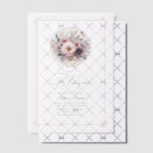 Blush Bloemen Bow "Fancy One" Eerste Verjaardag Vellum Uitnodigingen (Offset (Uitnodiging))