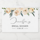 Blush Bloemen Bruids Eten en Drinken Etiket Set (Enkel label)