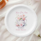 Blush Bloemen Bruids Tea Party Papieren Bordje