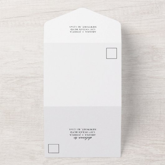  Blush Bloemen Bruiloft Alles in Een Uitnodiging (Buitenkant)