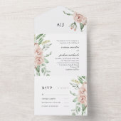  Blush Bloemen Bruiloft Alles in Een Uitnodiging (Binnen)