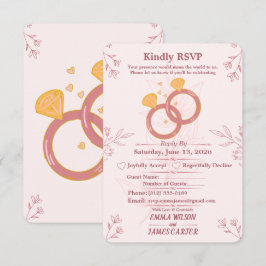 Blush Bloemen Bruiloft RSVP Kaart Bewerkbaar