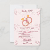 Blush Bloemen Bruiloft RSVP Kaart Bewerkbaar (Voorkant)
