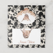 Blush Bloemen Bruiloft Uitnodigingskaart Plaatskaartje (Buitenkant ongevouwen)