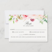 Blush Bloemen Bruiloft Voedsel Allergie RSVP Kaart (Voorkant)