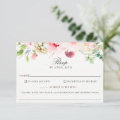 Blush Bloemen Bruiloft Voedsel Allergie RSVP Kaart (Staand voorkant)