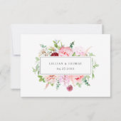 Blush Bloemen Bruiloft Voedsel Allergie RSVP Kaart (Achterkant)