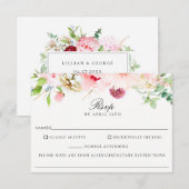 Blush Bloemen Bruiloft Voedsel Allergie RSVP Kaart (Voorkant / Achterkant)