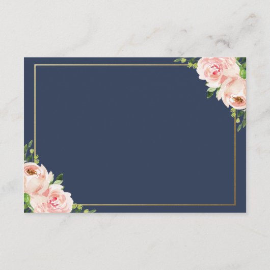 Blush Bloemen Bruiloft Wishing Well Informatiekaartje (Achterkant)