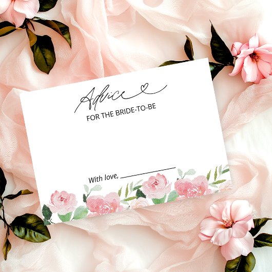 Blush Bloemen Bruiloftsshowers Advieskaarten Kaart