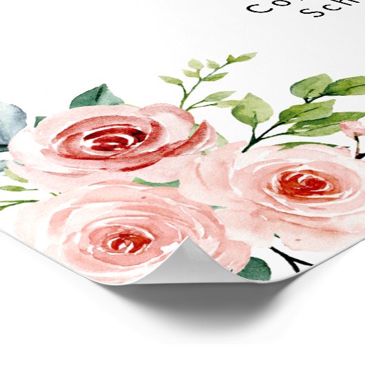Blush Bloemen Caduceus Verpleegkundige Afstuderen  Poster (Hoek)