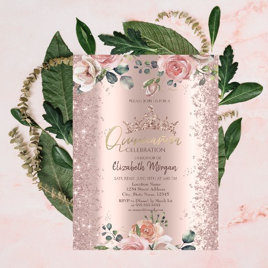 Blush Bloemen Diamanten Roze Goud Kaart