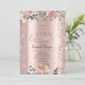 Blush Bloemen Diamanten Roze Goud Kaart (Staand voorkant)