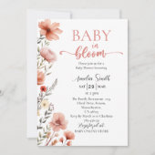 Blush Bloemen Elegante Baby in Bloom Shower Kaart (Voorkant)