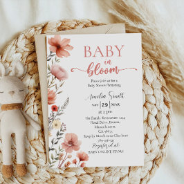 Blush Bloemen Elegante Baby in Bloom Shower Kaart