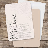 Blush Bloemen Elegante bruiloft Custom Kaart