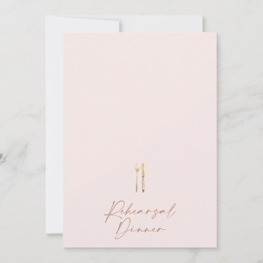 Blush Bloemen en Glas repetitie diner uitnodiging (Achterkant)