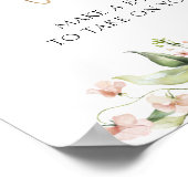 Blush Bloemen en groen Bloem Winkelwagen Teken Poster (Hoek)