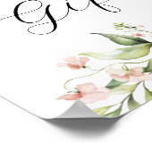 Blush Bloemen en groen Boeken en geschenken teken Poster (Hoek)