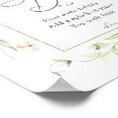 Blush Bloemen en Groene Mimosa Bar Bord Poster (Hoek)