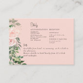 Blush Bloemen & Foliage Bruiloft Details II Informatiekaartje (Voorkant)
