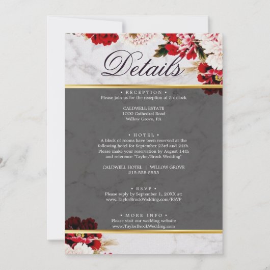 Blush Bloemen Foto Alles in een bruiloft uitnodigi Kaart (Achterkant)