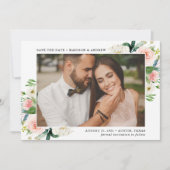 Blush Bloemen Foto Save The Date (Voorkant)
