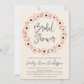 Blush Bloemen Frame Bruids Shower Kaart (Voorkant)