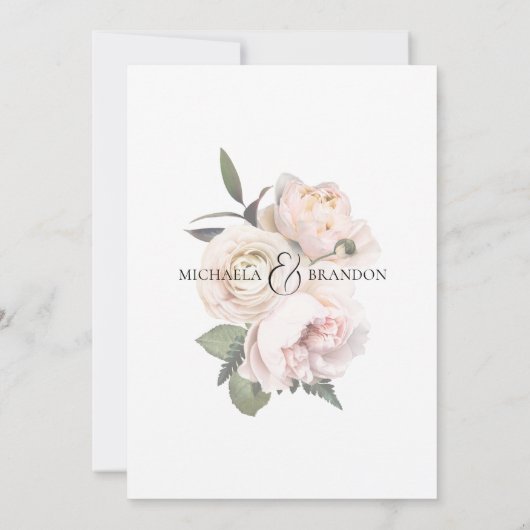 Blush Bloemen Geometrische Bruids Douche Uitnodigi Kaart (Achterkant)