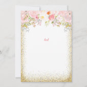 Blush Bloemen & Goud Bohemian Pensioen Kaart (Achterkant)