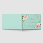 Blush Bloemen Goud Geometrische Mint Groene Bruilo Gastenboek (Volledig)