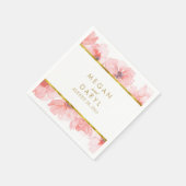Blush Bloemen Goud Lijst Bruiloft Servet (Hoek)