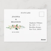 Blush Bloemen Goud Modern Geometrisch Lijst RSVP Briefkaart (Achterkant)