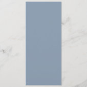 Blush Bloemen Goud Stoffig Blauw Bruiloft Receptie Menu (Achterkant)