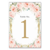 Blush Bloemen  Goud Verjaardag Bruiloft Bruid Kaart (Voorkant)