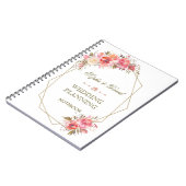 Blush Bloemen Gouden Glitter Lijst Wedding Planner Notitieboek (Linkerzijde)