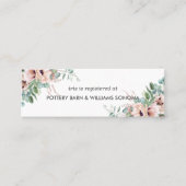 Blush Bloemen Groen Bruidsregister Kaart Mini Mini Visitekaartje (Voorkant)