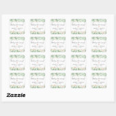 Blush Bloemen Groen bruiloft dank u gunst Vierkante Sticker (Vel)