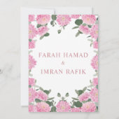 Blush Bloemen Groen Moslim Islamitisch Bruiloft Kaart (Achterkant)
