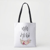 Blush Bloemen Handschrift Moeder van de bruid Tote Bag (Voorkant)