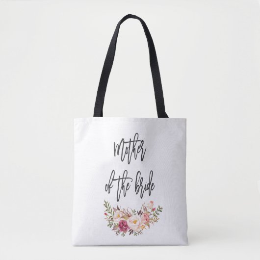 Blush Bloemen Handschrift Moeder van de bruid Tote Bag (Voorkant)